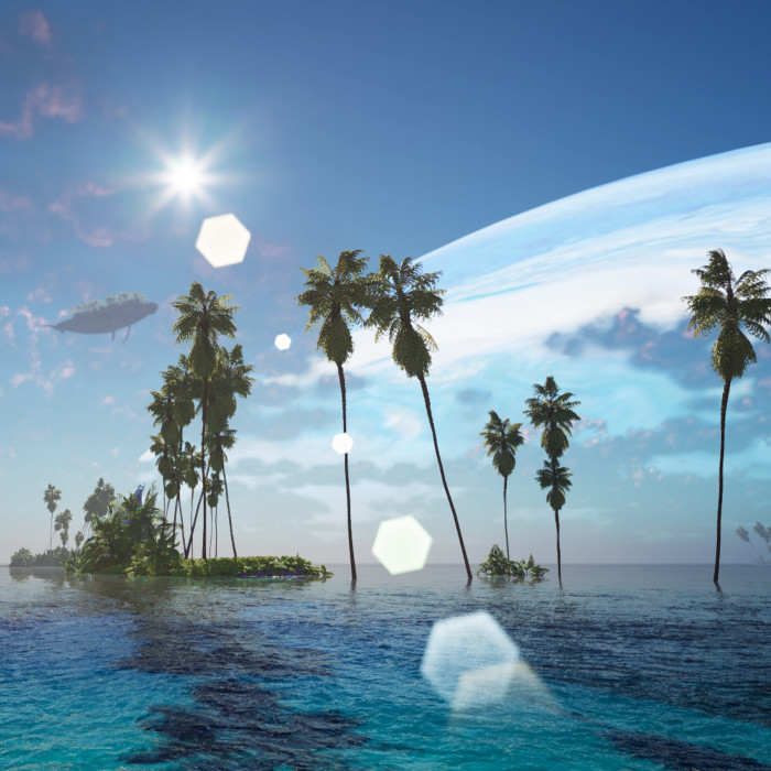 Silhouette of a hiker at sunset